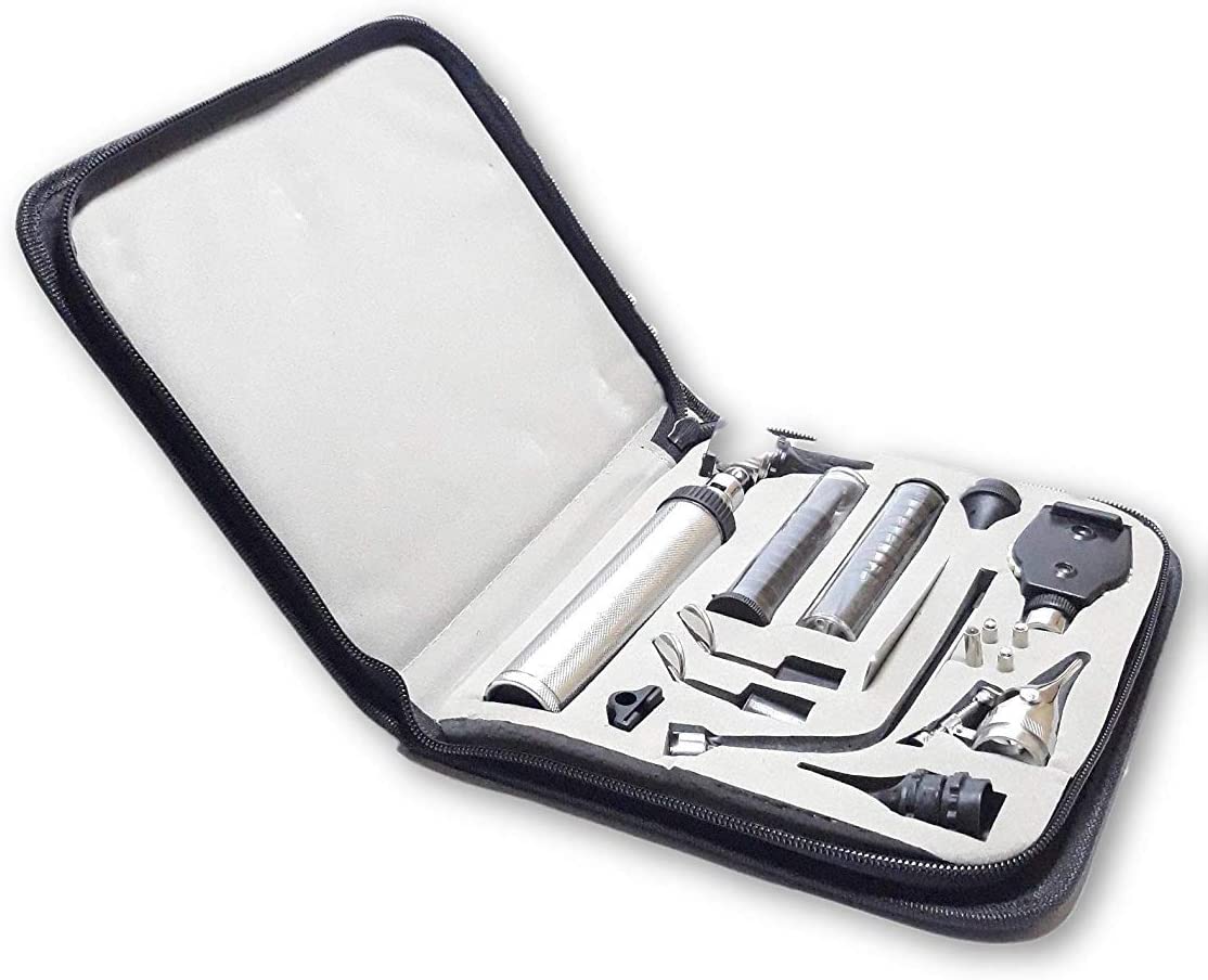 Protege Diagnostic Set - Ear, Nose and Throat Exam Kit - Great for Medical Students! (Leather Case) (Regular)