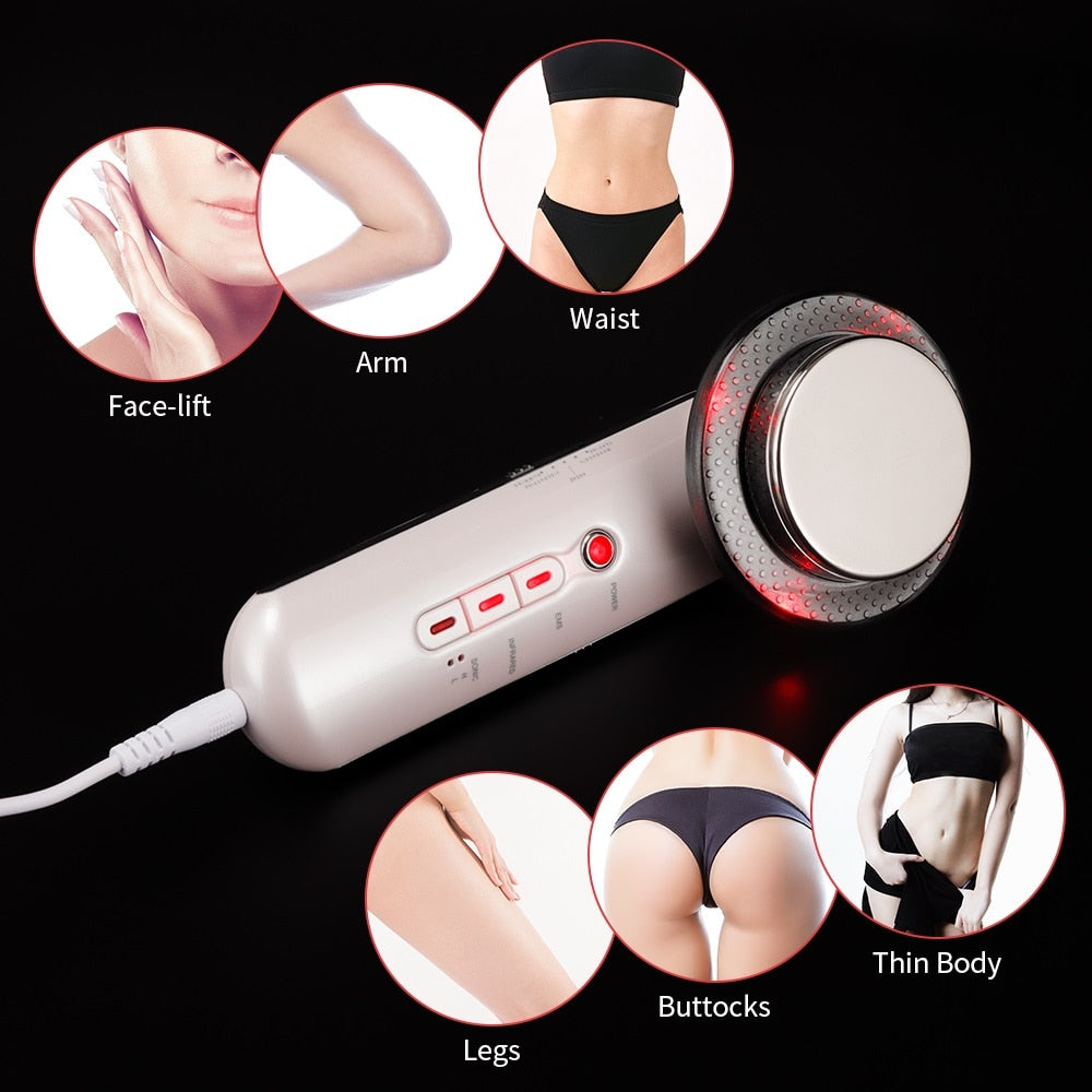 Face Lifting 3 in 1  EMS Infrared Ultrasonic Body Massager Device Ultrasound Slimming Fat Burner Cavitation Face Beauty Machine|Face Skin Care Machine