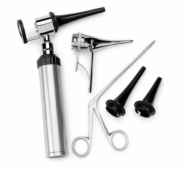 Veterinary Otoscope 5-pc Kit with Black Box, Medium Battery Handle